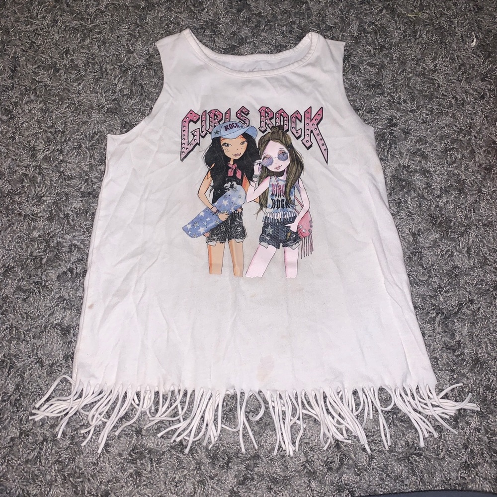Girls fringe tank
